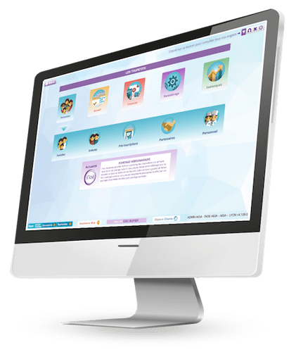 Visuel d'un ordinateur connecté au logiciel de gestion de crèche iNoé